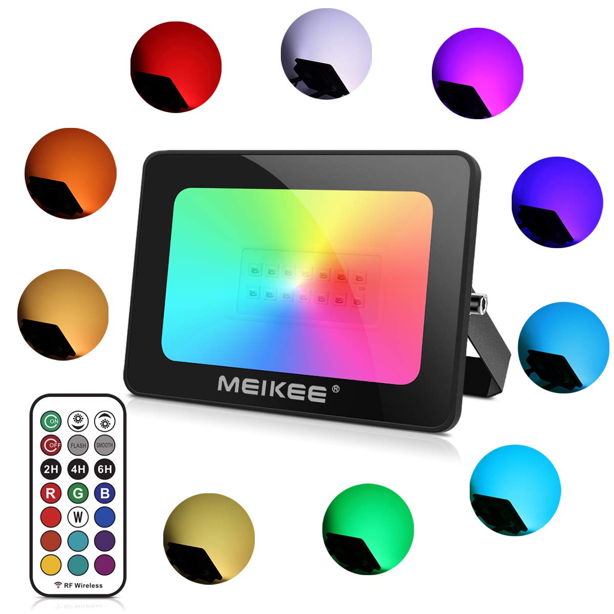 

Світлодіодний прожектор MEIKEE RGB, Зовнішній атмосферний прожектор, Зміна кольору, Регульована яскравість, 25 Вт, Водонепроникний та пилозахищений настінний світильник для Різдва, Весіль,