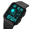 Skmei 1863 Square Stopwatch Watch for Men Student Digital Watch Waterproof 30M Running Sports Pedometer Stainless Steel Youth