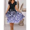 JPNTKY Fashion Summer Spring Short Sleeve V-Neck Casual Dresses