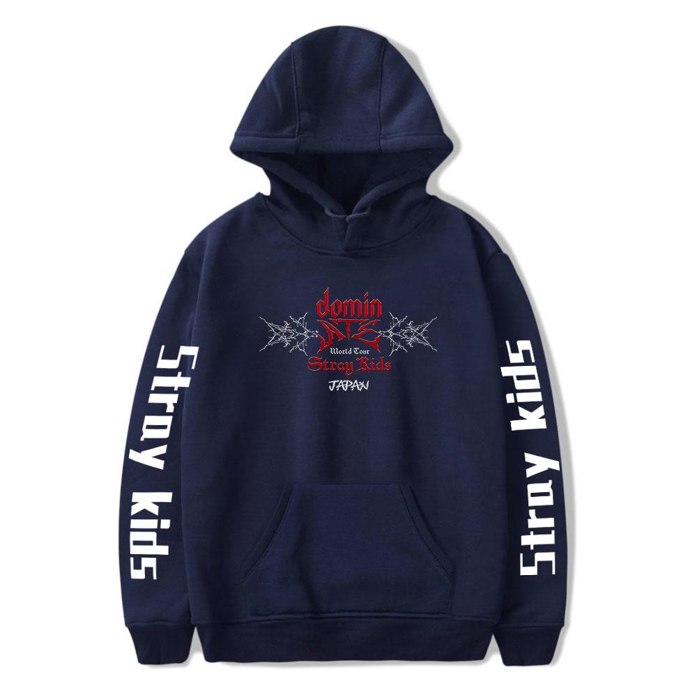 

Новая мода для поклонников Stray Kids Kpop Printed Sweatshirt Outdoor Sport Cosplay Pullovers Hoodie Cosplay Costume S темно-синий