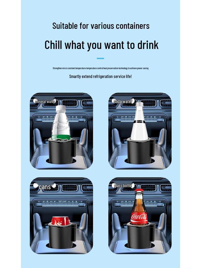 Bärbar Bilvärme- & Kylkopp, 12V/24V, Mini-kylskåp med Konstant Temperatur