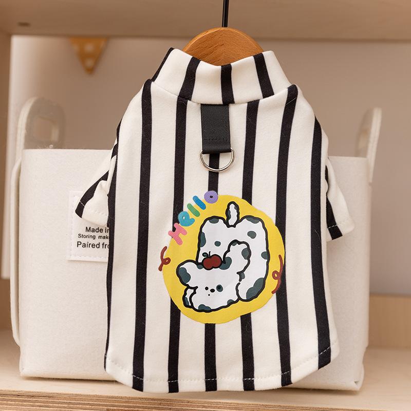 Pet clothes Autumn and winter bottoming shirt German cat clothes Striped cat clothes