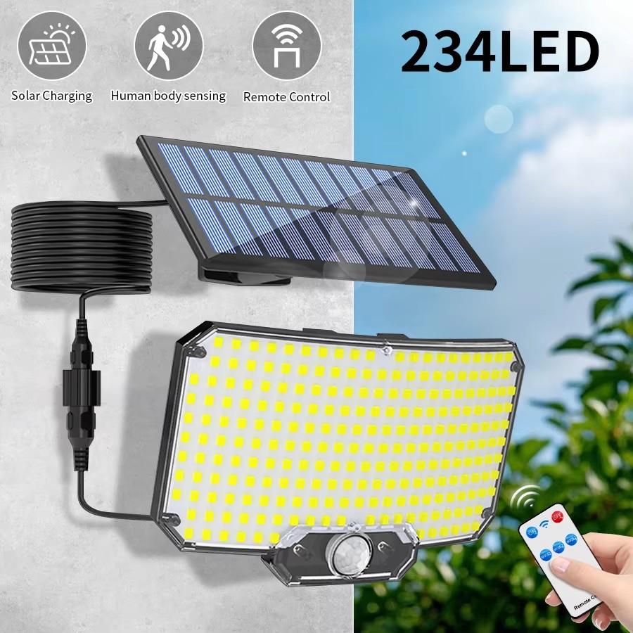 234 LED Solar Light with 3 Modes Motion Sensor Outdoor Solar Lamp Security Lights for Outside Yard Garden Fence Pathway Design