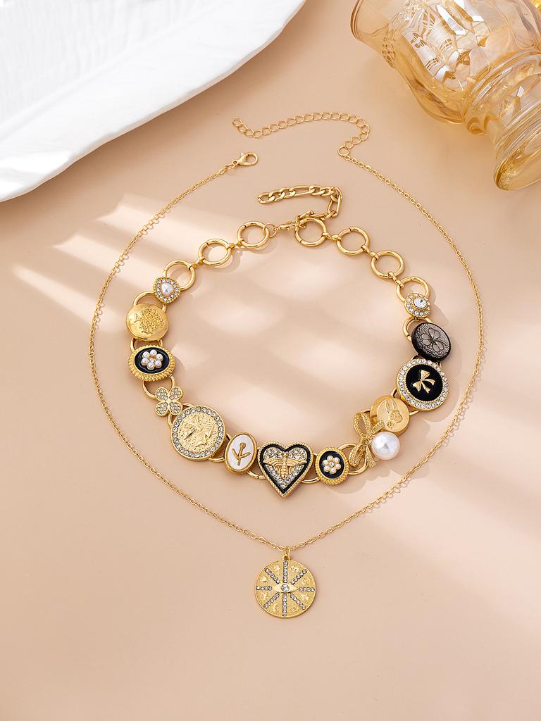Layered Collage Necklace for Women