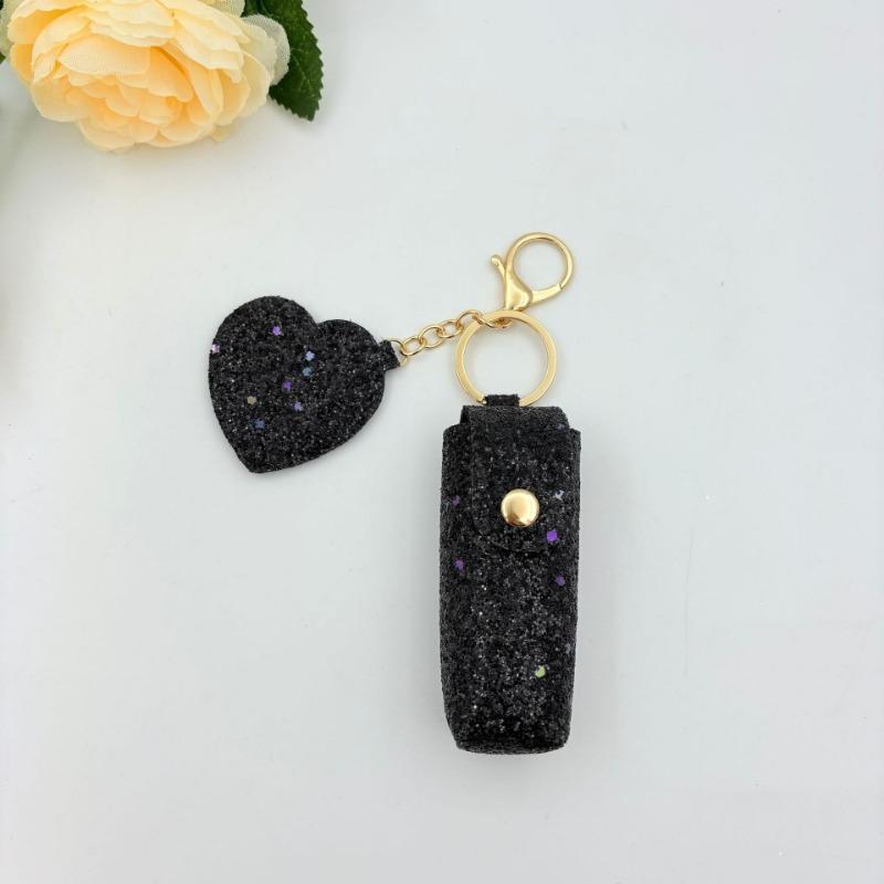 1PC sequined lipstick leather case, single-piece red envelope, portable keychain ins lipstick bag pendant.