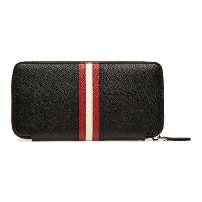 Bally Tirk Embossed Travel Wallet Men Wallet Black 6232134