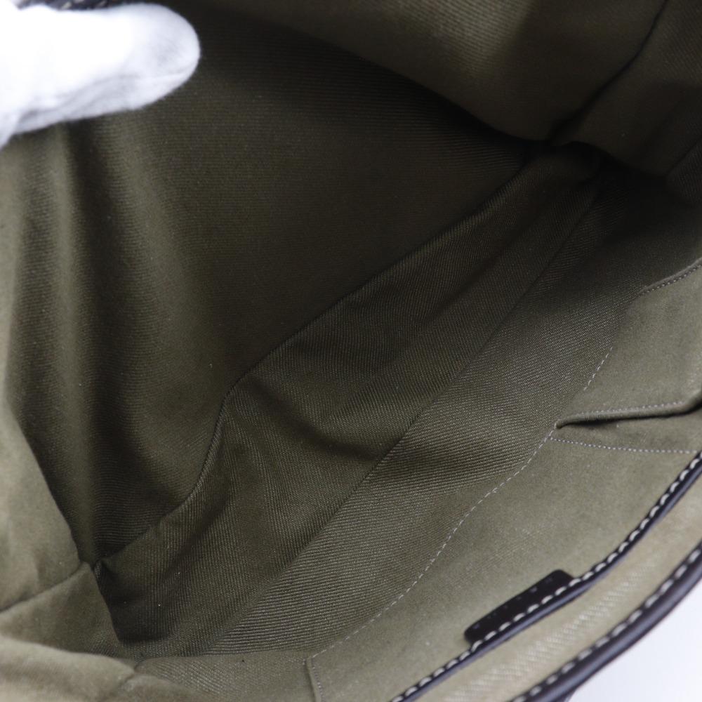 Celine Boogie Bag Handbag Macadam Khaki Canvas Women Used