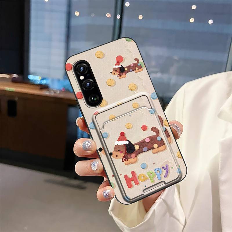 Card slot Shockproof Phone Case For Sony Xperia1 V 2023 Back Cover Card sleeve Fashion Design Soft case Dirt-resistant