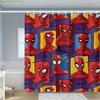1pc MARVEL Spider-Man Shower Curtain with 12 Hooks - Vibrant Comic Book Art Design, Durable Polyester Bathroom Decor for Home,