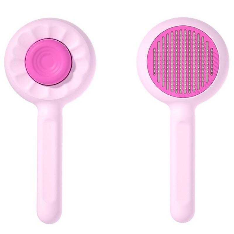 Dog Comb One-click Pet Hair Remover Self Cleaning Dogs Brush Massage Cat Brush Dog Grooming Dogs Hair Comb Pet Accessories Combs