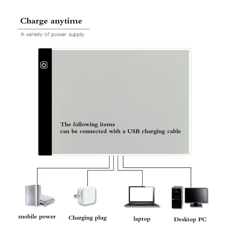 A4 LED Painting Pads Digital Graphics Pad LED Sketching Light Box Copy Board for Drawing Artists Sketching