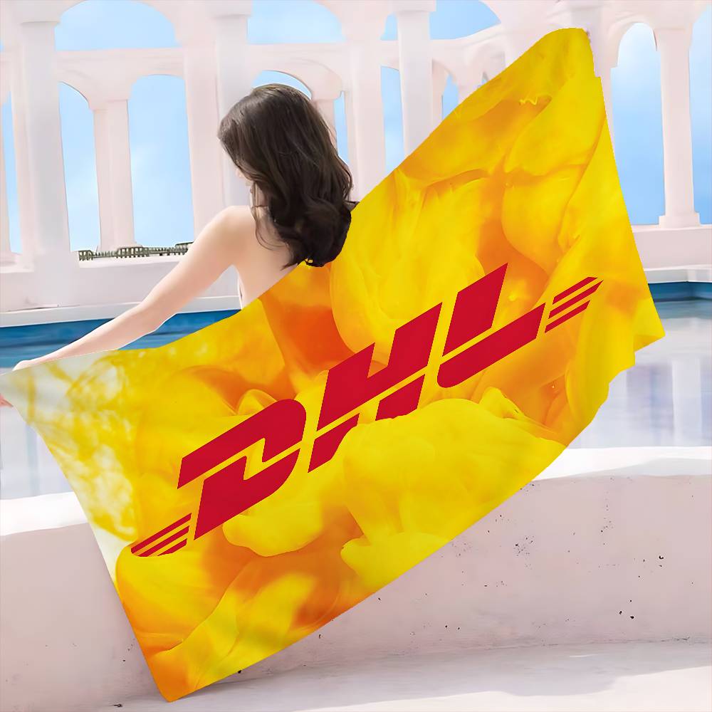 Fashion Logo D-DHL Microfiber Printed Beach Towel Mountain Climbing Yoga Beach Swimming Running Absorbent Soft Towel