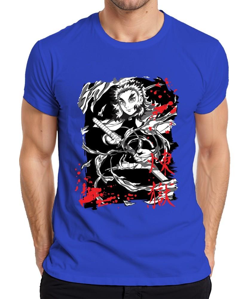 Rengoku Kimetsu No Yaiba Flames Sword Anime Fan Grunge Unisexs Tshirt