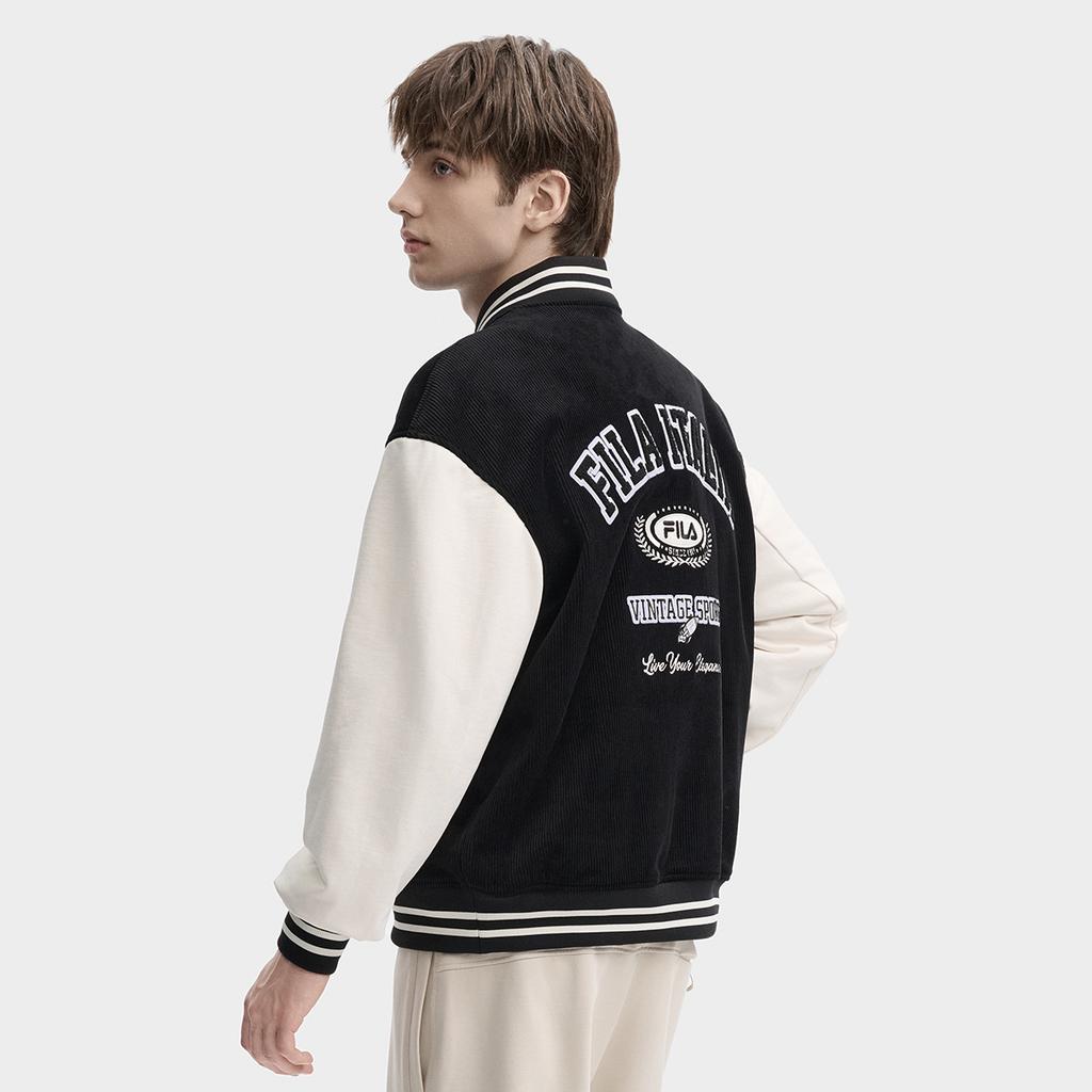New FILA Baseball Jacket Men's Jet Black F11U439503FBK