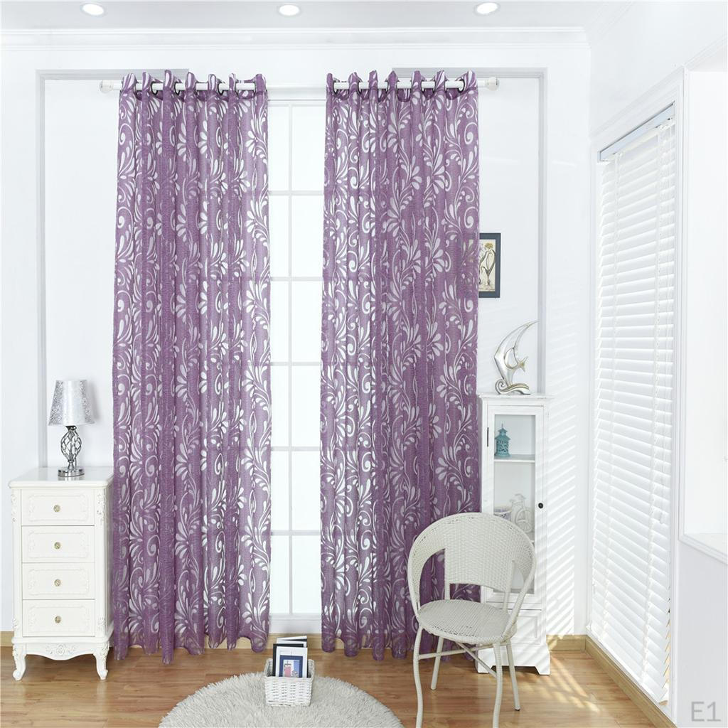 Grommet Floral Textured Bay Window