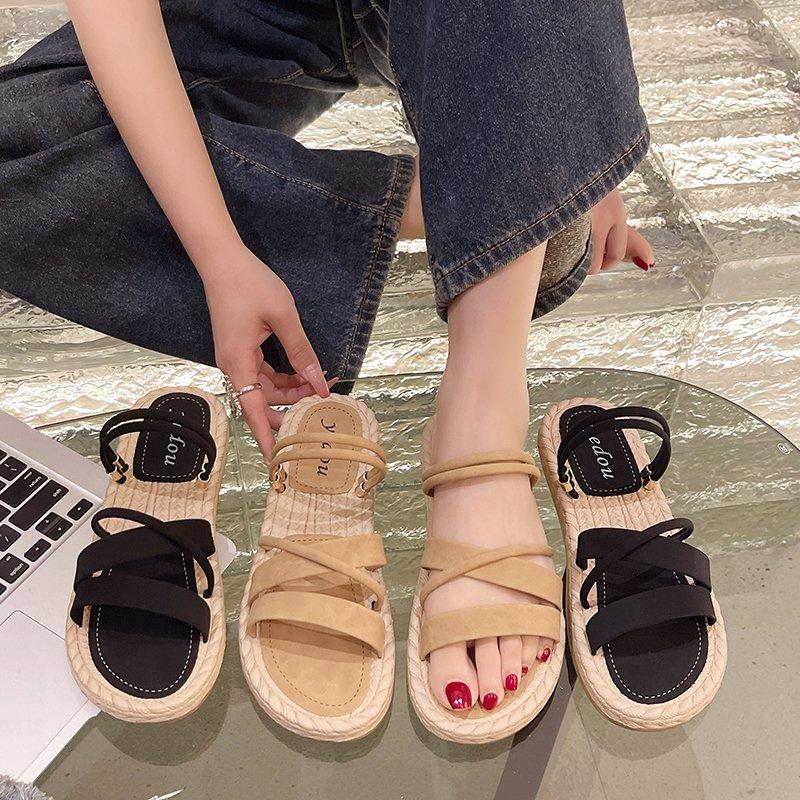 Fashion Big Size Beach Shoes Slippers Flat Slipers Women Slides Fashion Lady Sabot 2025 Soft Luxury Girl Rome Scandals Slippers Casual B