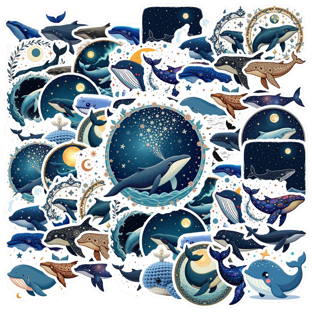 Waterproof Whale Stickers: Ocean Themed Vinyl Decals for Notebooks, Luggage, Instruments & More. Marine & Decorative Fun!
