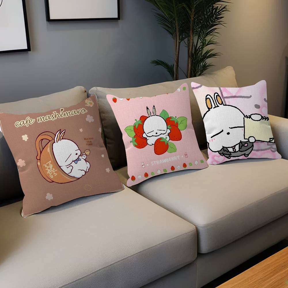 M-MashiMaro Anime Cartoon Office Cushion Pillowcase Car Cushion Cover45X45CM Lumbar Pillowcase Sofa Pillowcover