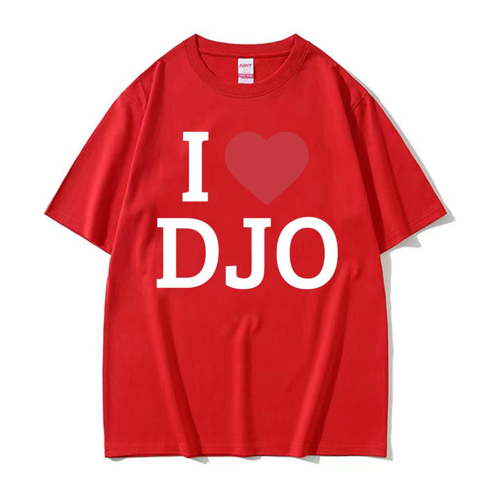 I Heart DJO Graphic Print Tee Shirt Unisex Women Fashion Hip Hop Short Sleeve Tshirt Oversized Cozy 100 Cotton T Shirt Streetwear