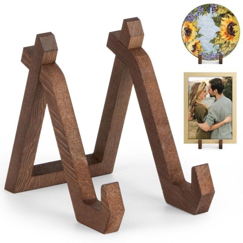 Supporto per Piatto in Legno Robusto per Decorazione della Casa Cavalletti da Esposizione per Mostrare Opere d'Arte Foto e Oggetti Decorativi Uso Quotidiano