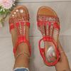 Summer Flat Rhinestone Fish Mouth Sandals Women's Plus Size Women's Shoes