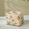 Creative Painted Floral Bird Ceramic Toothbrush Holder Artistic Three-hole Couple Toothbrush Holder Bathroom Toothpaste Storage