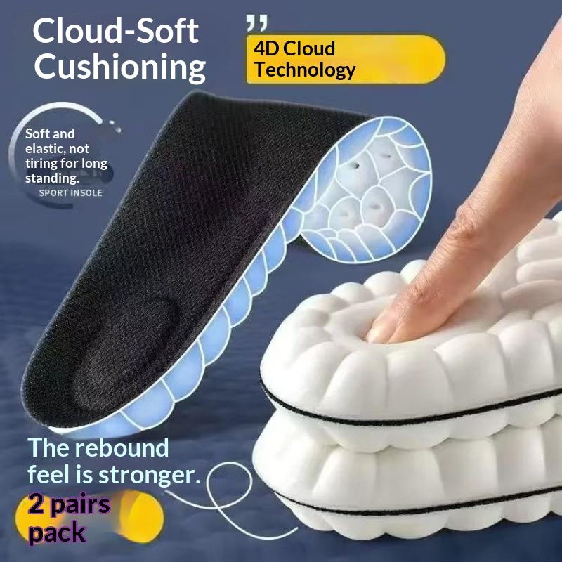 1Pair 2Pairs 4Pairs High Elasticity Latex Sport Insoles Soft Shoe Pads Arch Support Orthotic Insoles Breathable Deodorant Insole
