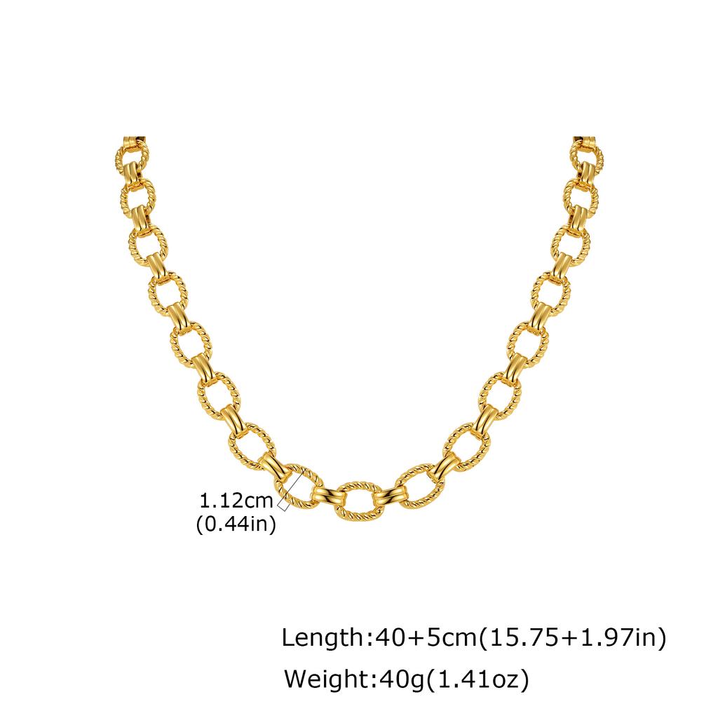 Solid Stainless Steel Chunky Chain Necklace for Women, Simple Link Chain Chokers, Fashion Non Tarnish Jewelry