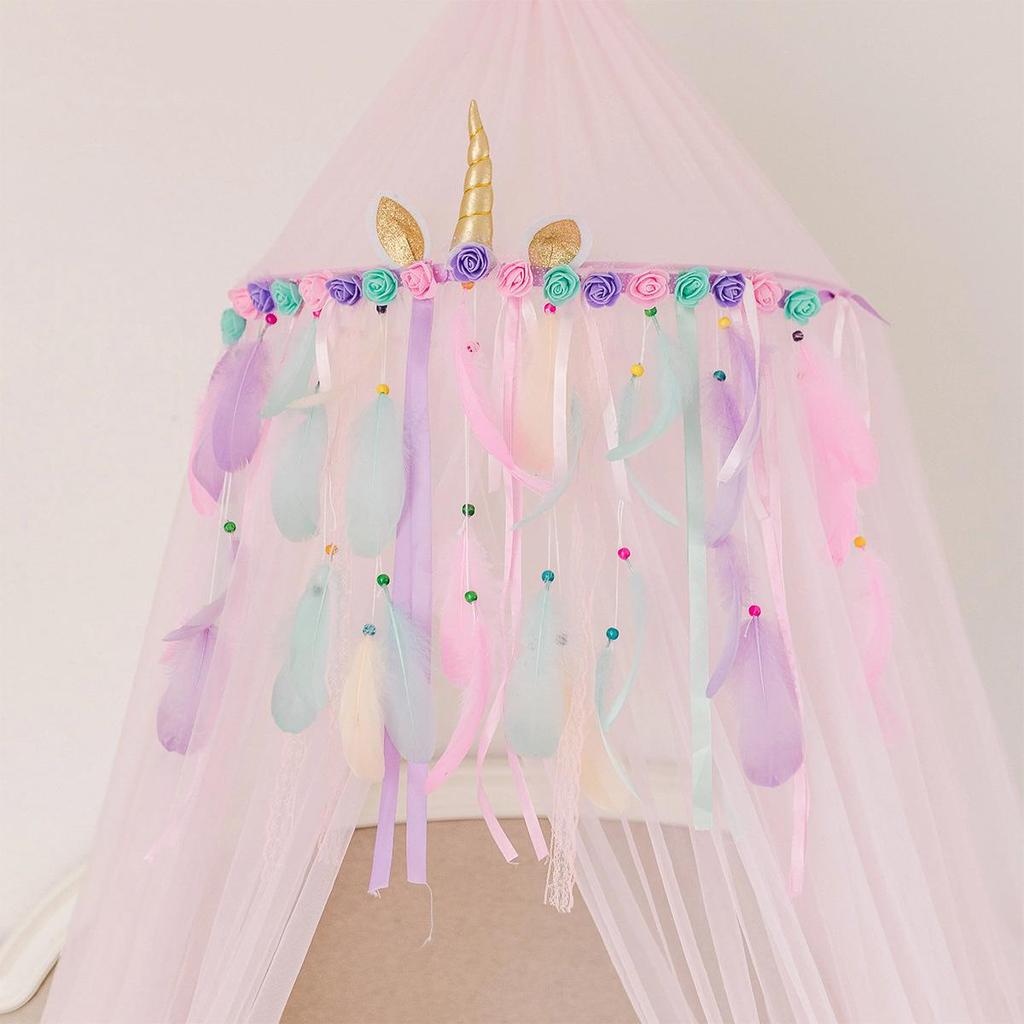 Ασημένιο Κέρατο Μονόκερου Διακοσμητικά Ονειροπαγίδας για Δωμάτια Κοριτσιών