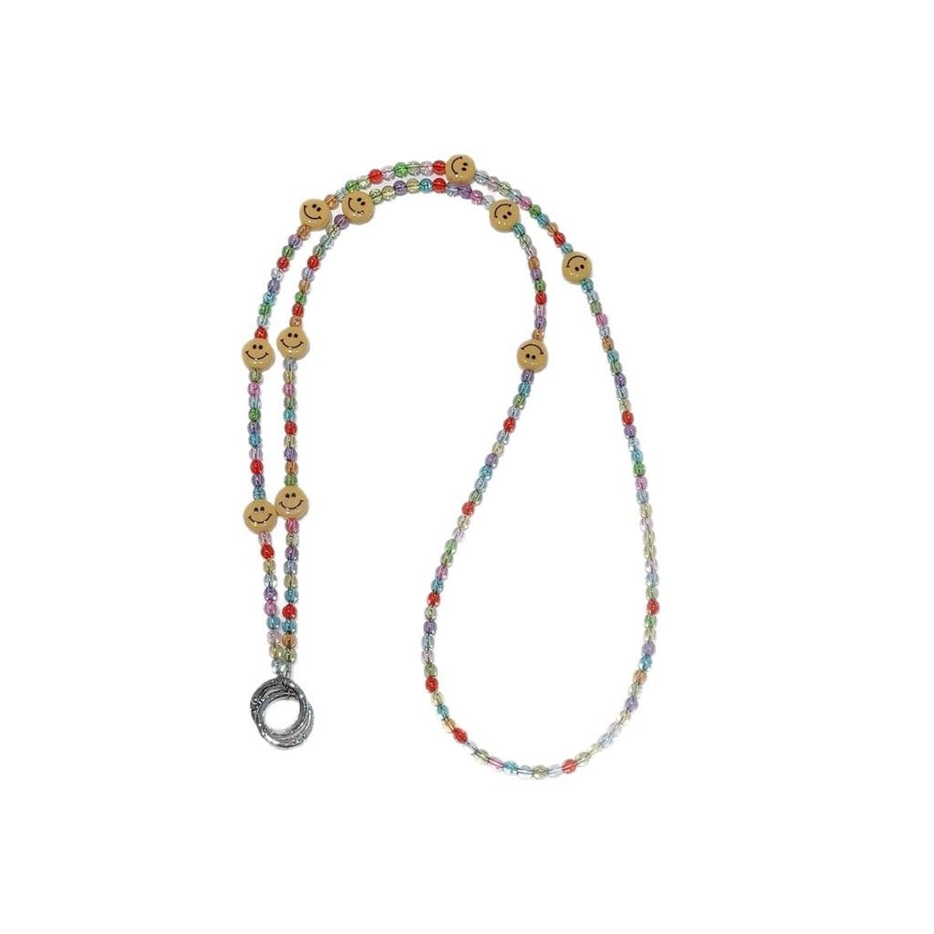 Pvc Color Beaded Bear Crossbody Phone Strap With Crystal Smile For Kids And Adults