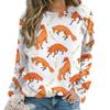 Autumn Lovely Fox Sweatshirts Animal Print Women Casual Streetwear O-Neck Pullovers Harajuku Tops Clothing