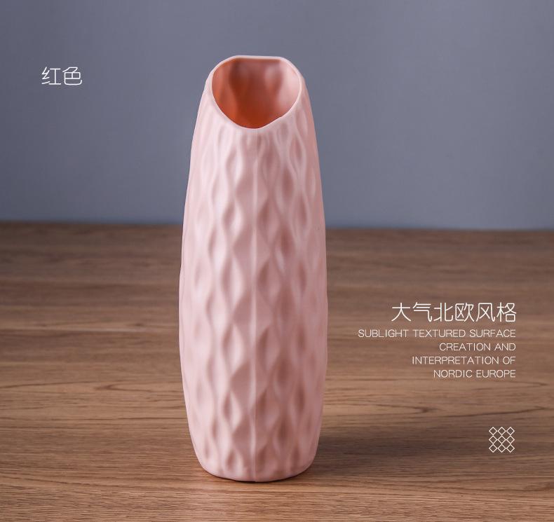 Modern Flower Vase Unbreakable Plastic Vase European Anti-Ceramic Imitation Rattan Simplicity Basket Arrangement Art Home Decor