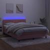 VidaXL Slatted Bed Base with Mattress and LED, Upholstered Bed, Double Bed, Adult Bed for Interior Bedroom, 3134404