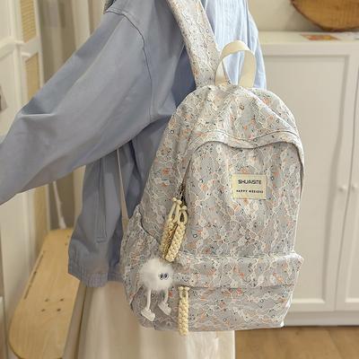 New High-value Japanese Schoolbag Ins Niche Backpack Girl College Student Versatile Junior High School Floral Backpack