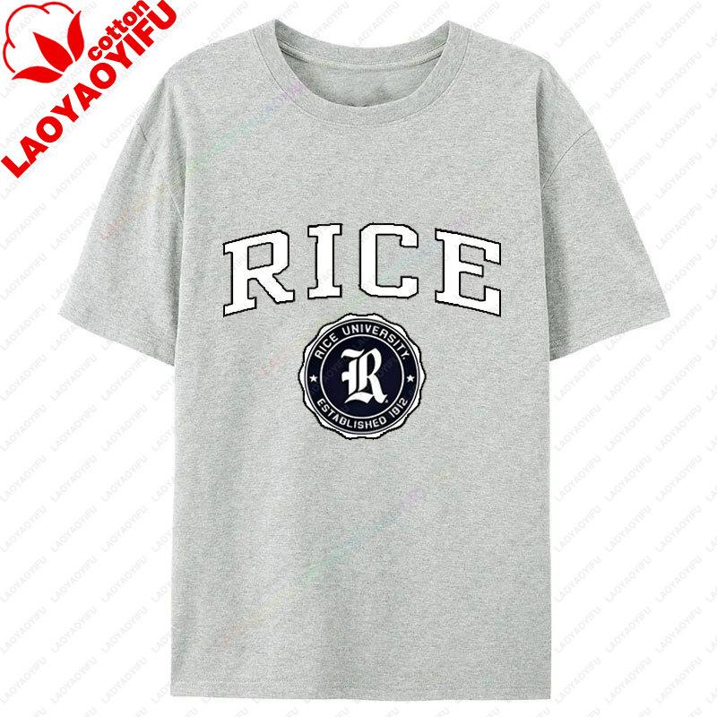 Rice University Established 1912 Casual Funny T Shirt Streetwear Cotton Crewneck Classics Personality Unisexs Sports Top T Shirts