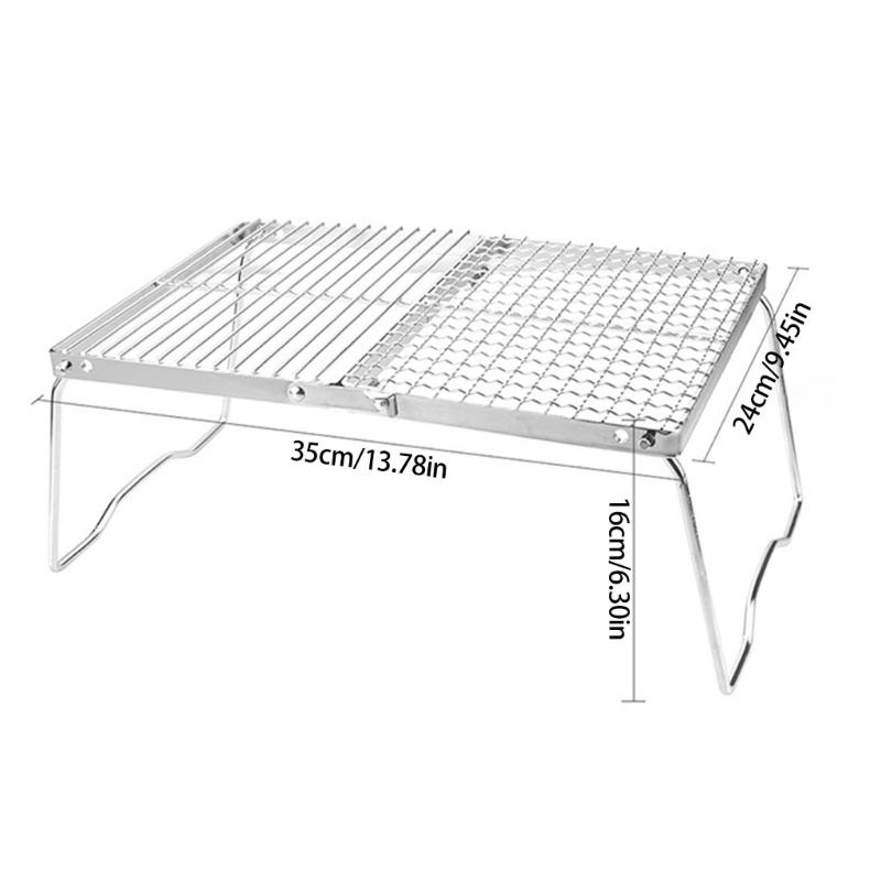 Stainless Steels Grilling Grate BBQ Table Camping Table Foldable Camping Table Outdoor Folding Table Barbecue Table