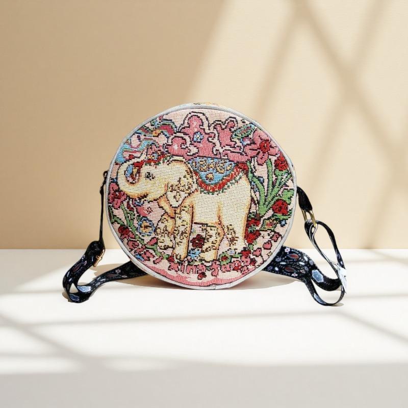 Ethnic-style Hand-held and Crossbody Multi-purpose Bag, Embroidered Bag, Casual Double-sided Hanfu Small Cloth Bag