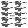 10PCS Casual Black Square Frame Women's Sunglasses for Outdoor Travel, Vacation Party, Wedding Accessories Glasses for Men