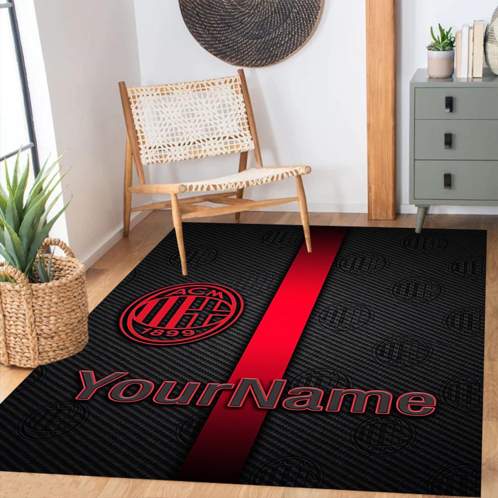 Ac Milan Customize Text Carpet Perfect for Kitchen Outdoor Dining Room Playrooms Anti-slip Rug Office home decor Perfect Gift for Women/Men