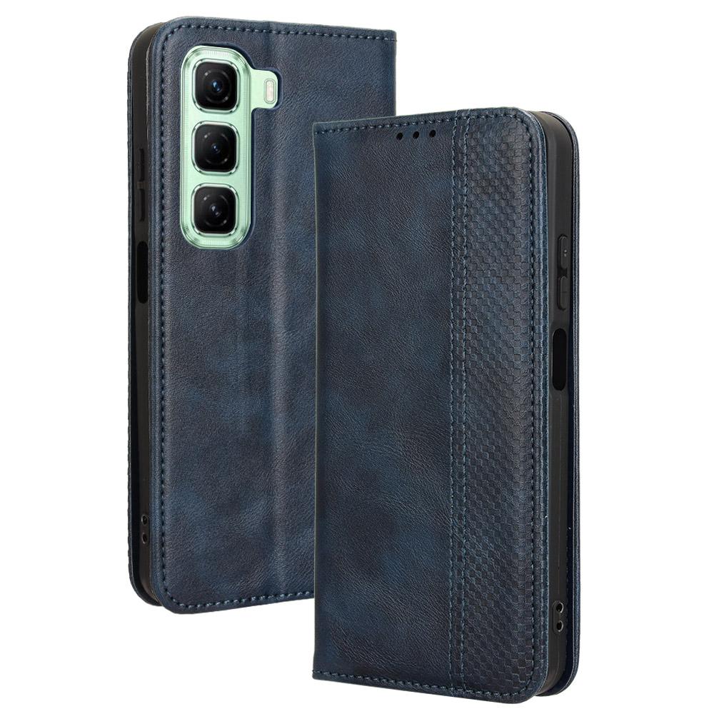 For Infinix Hot 50 4G Leather Case Wallet Stand Retro Texture Phone Cover