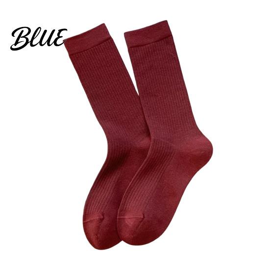 Cotton Crew Socks Women Socks Ribbed Knit for Autumn Winter Minimalist Solid Comfortable Daily Wear Color Soft Breathable Stretchy Casual