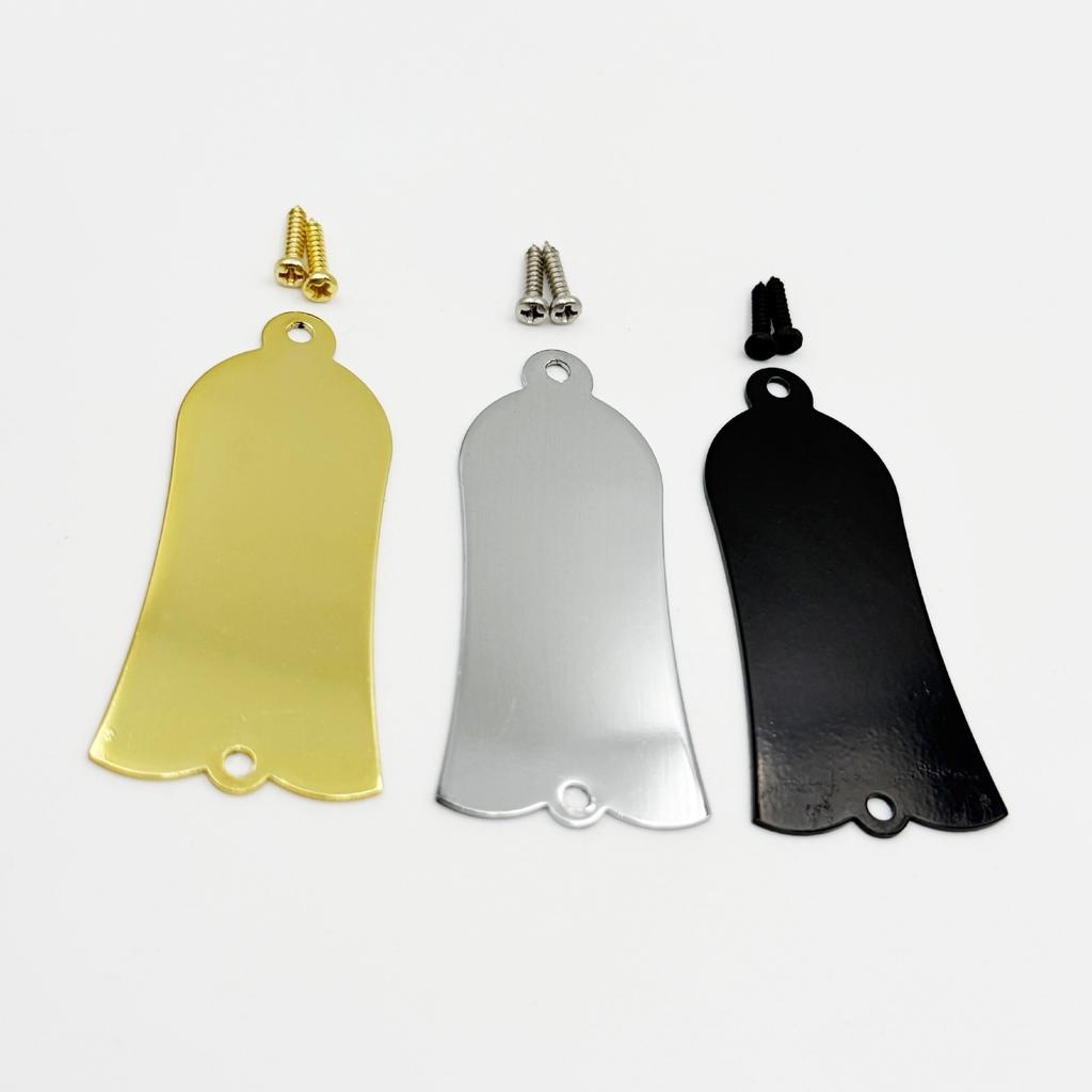 Bell-Shaped 2-Hole Bass Guitar Headstock Cover Iron Guitar Neck Truss Rod Cover Iron Core Cover Panel Cover