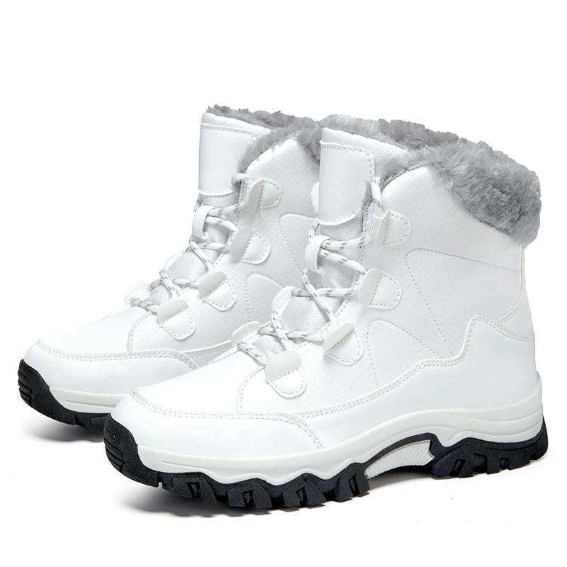 Winter Damen Outdoor Schneestiefel 2026 Neue Verdickte Plüsch Damen Sneaker Schneeschuh Warm Dicke Sohle Schnee Wasserdicht Baumwollstiefel