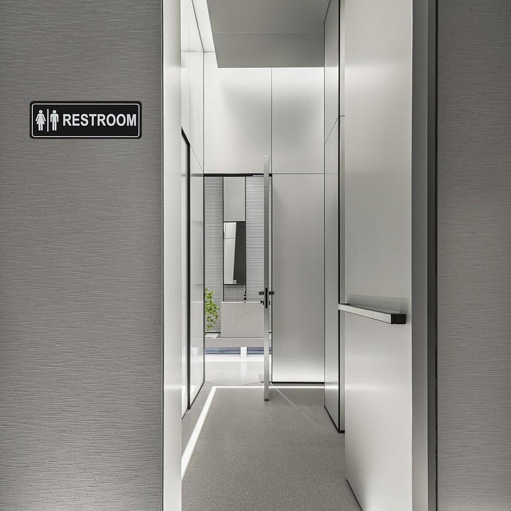 Restroom Sign Unisex for Business and Home, Equipped with Strong Self-Adhesive, Ideal for Office, Business Bathroom, or Toilet Door/Wall Decoration