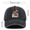 Money Graphic Print Washed Baseball Cap Adult Cotton Adjustable Outdoor Curved Brim Hat