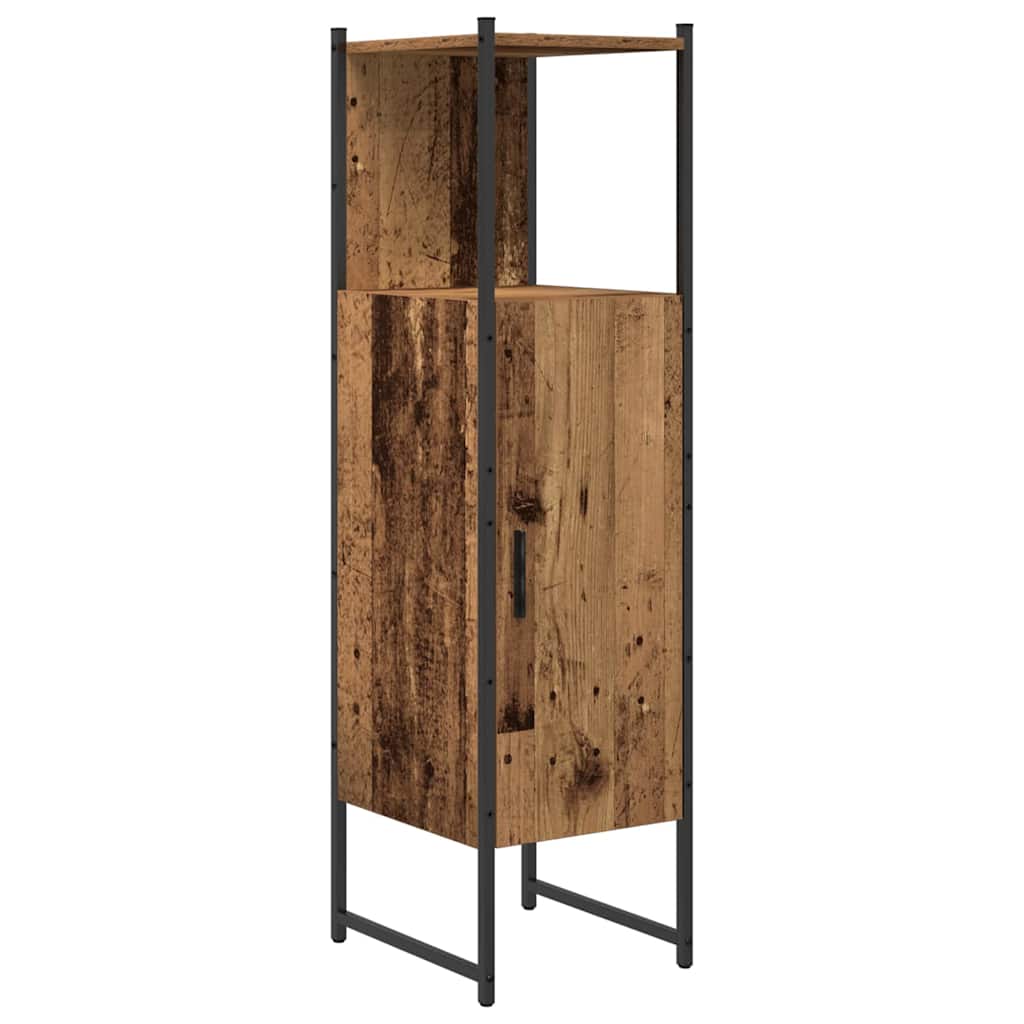 Bathroom Furniture Set with Shelf and Door 3 pcs Brown Particleboard