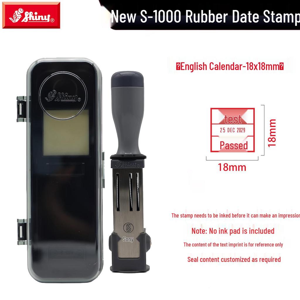 Adjustable Date & Custom Name Rubber Stamp - Shiny Dial, Personalized & Handmade Engraving