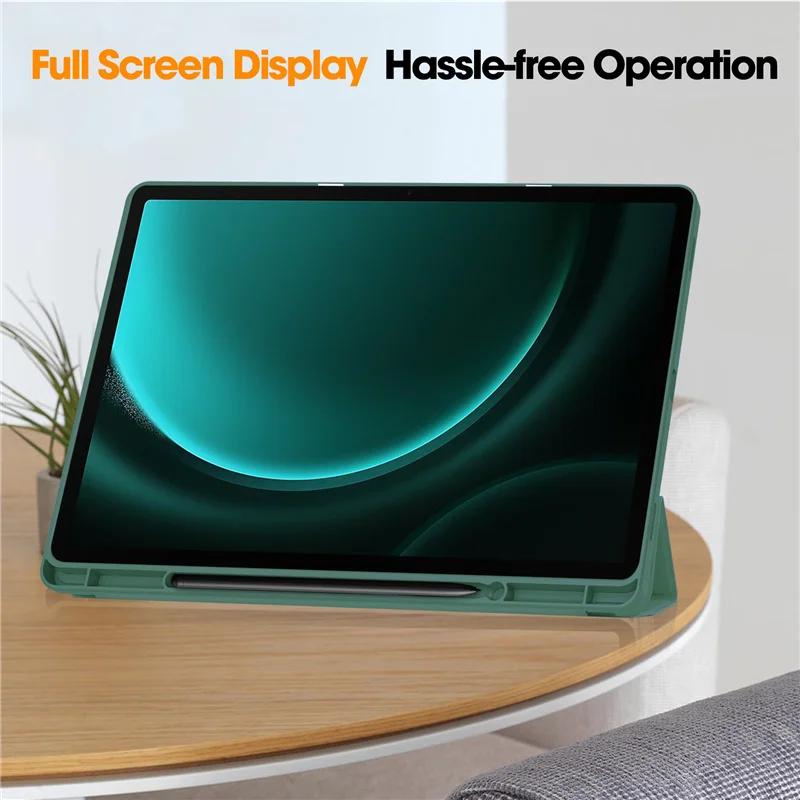Case For Samsung Galaxy Tab S9 FE+ S10 FE Tablet Cover with Pencil Holder Funda For Galaxy Tab S9 FE Plus+ Cover SM-X610 SM-X510