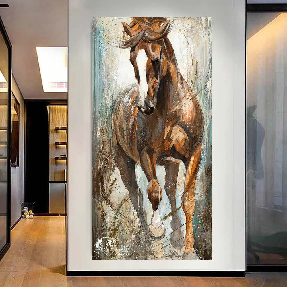 Abstract Animal Horse Picture Poster Canvas Painting Living Room Wall Art Mural Decoration Mural for Modern Home Decor