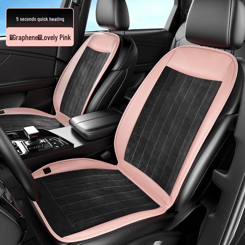 Graphene Heated Car Seat Cushion, 12V/24V Plush Winter Warm Pad, Universal Fit